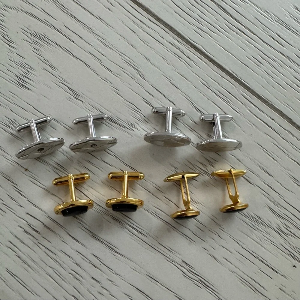 Elegant Silver and Gold Cufflinks Set